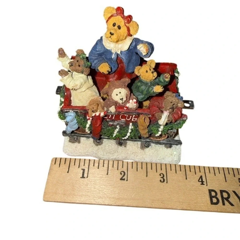 Danbury Mint Boyds Bears The‎ Lil' Cub Nursery Car Christmas Train Figurine